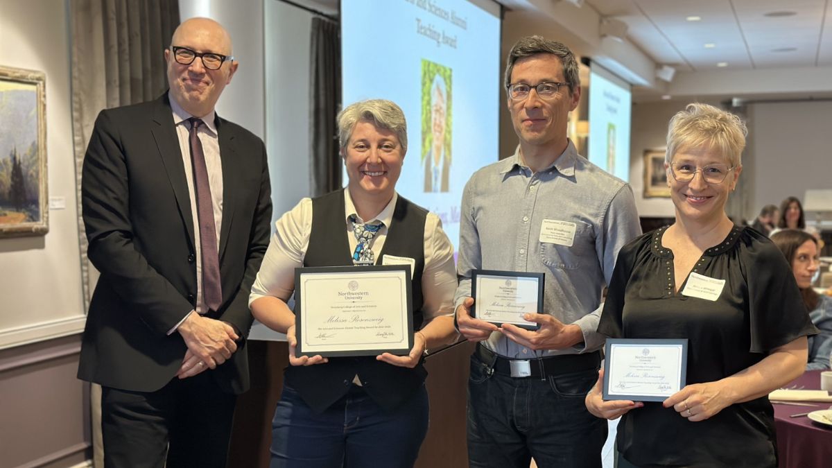 a handful of anthro faculty posed with their awards